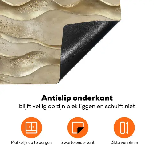 Golven - Patroon - Goud Inductie beschermer vinyl 3mm klein 276 -zzzzzzz-td-onderkant