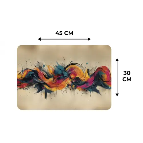 Explosie - Kleurrijk - Vormen - Abstract Placemat vinyl groot -specs