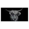 Schotse hooglander - Zwart - Koe - Dieren Muismat XXL klein -3d_leeg