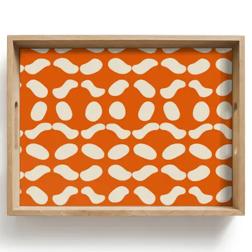 Oranje - Organische vormen - Wit Dienblad Rechthoek middel 911 -z3d_shopping