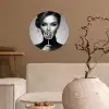 Vrouw - Lolly - Zwart Wandcirkel behangsticker klein -sfeer1