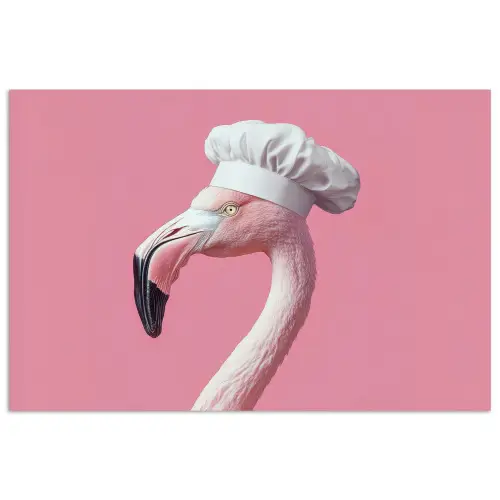 Flamingo - Roze - Koksmuts - Vogel poster papier klein -3d