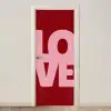 Love - Rood - Blokletters deurposter klein -3d_beige