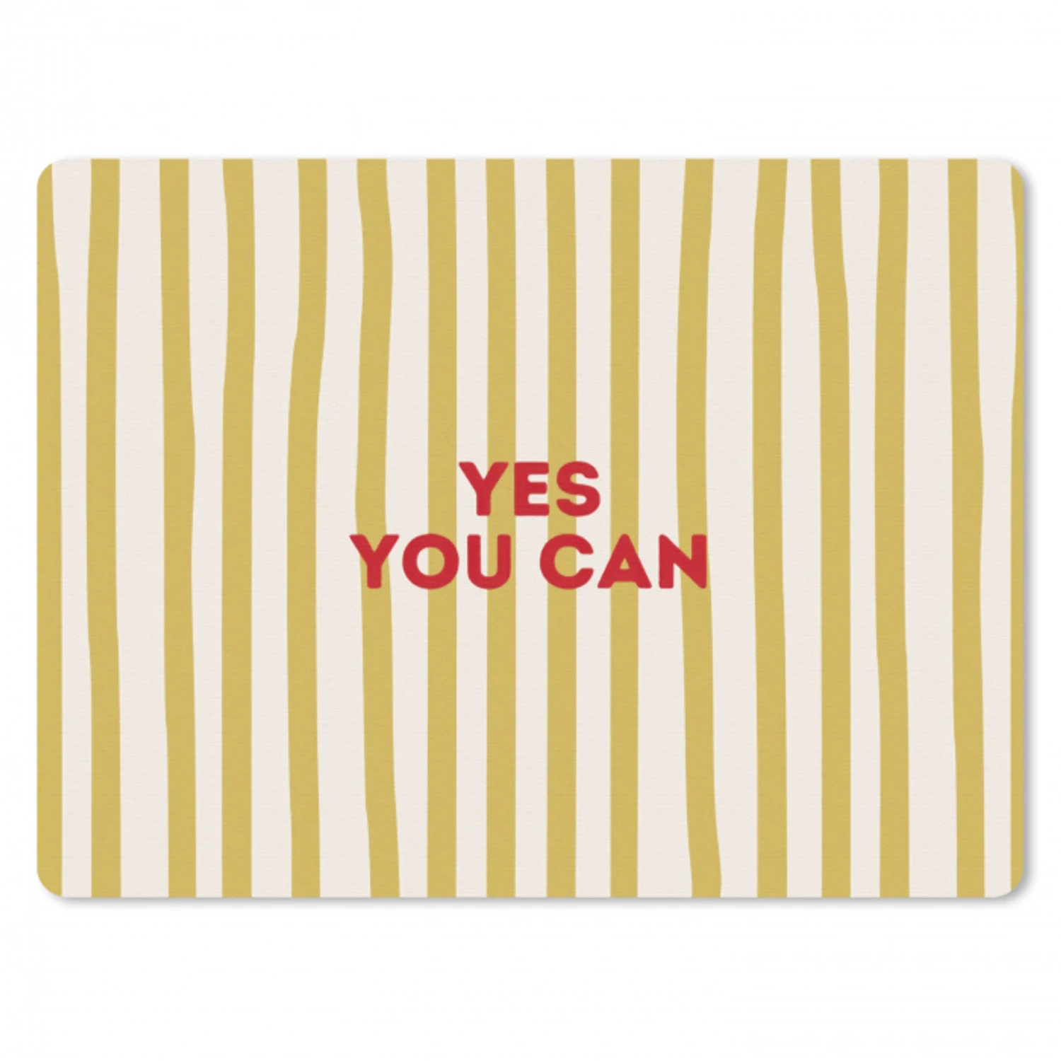 Strepen - Abstract - Yes you can - Rood muismat rubber klein -3d
