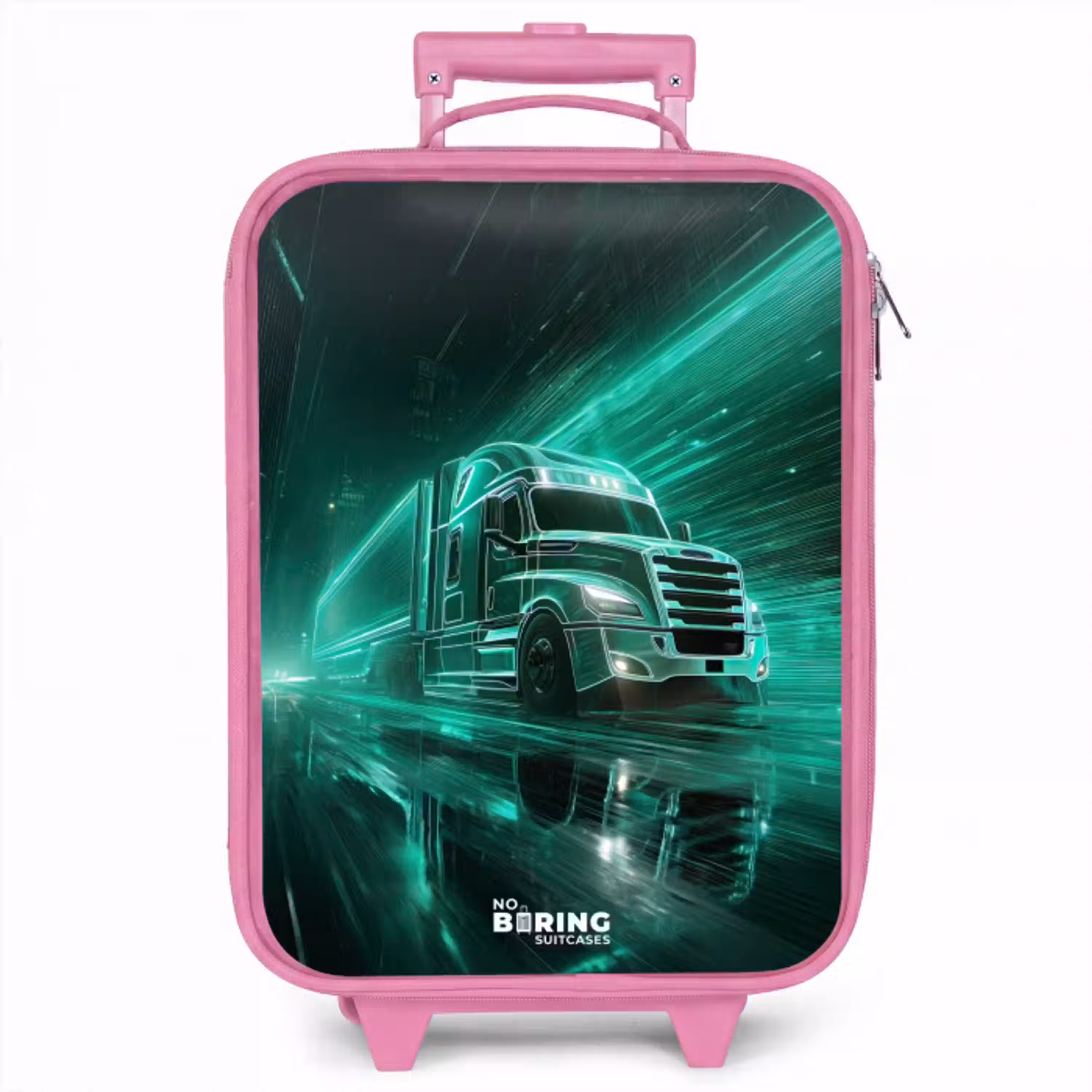 Vrachtwagen - Neon - Groen - Stad Kinderkoffer - Roze klein -zzz_website3d