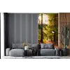 Bos - Pad - Bomen - Groen - Zon - Natuur fotobehang vinyl groot -bank