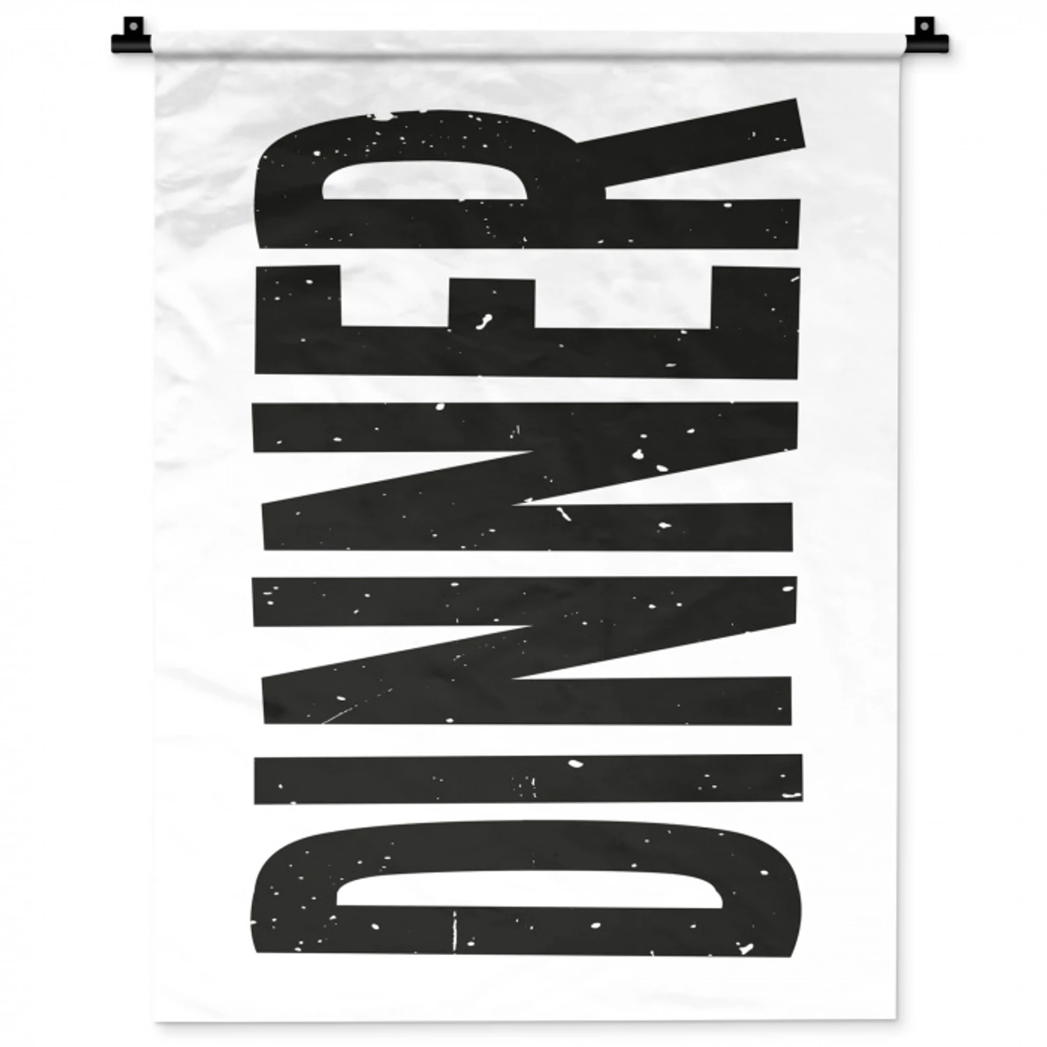 Zwart - Decoratie - Vintage - Eten Wandkleed katoen klein -zz3d