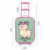 Kawai - Alpaca - Groen Kinderkoffer - Roze klein -productfoto_formaten
