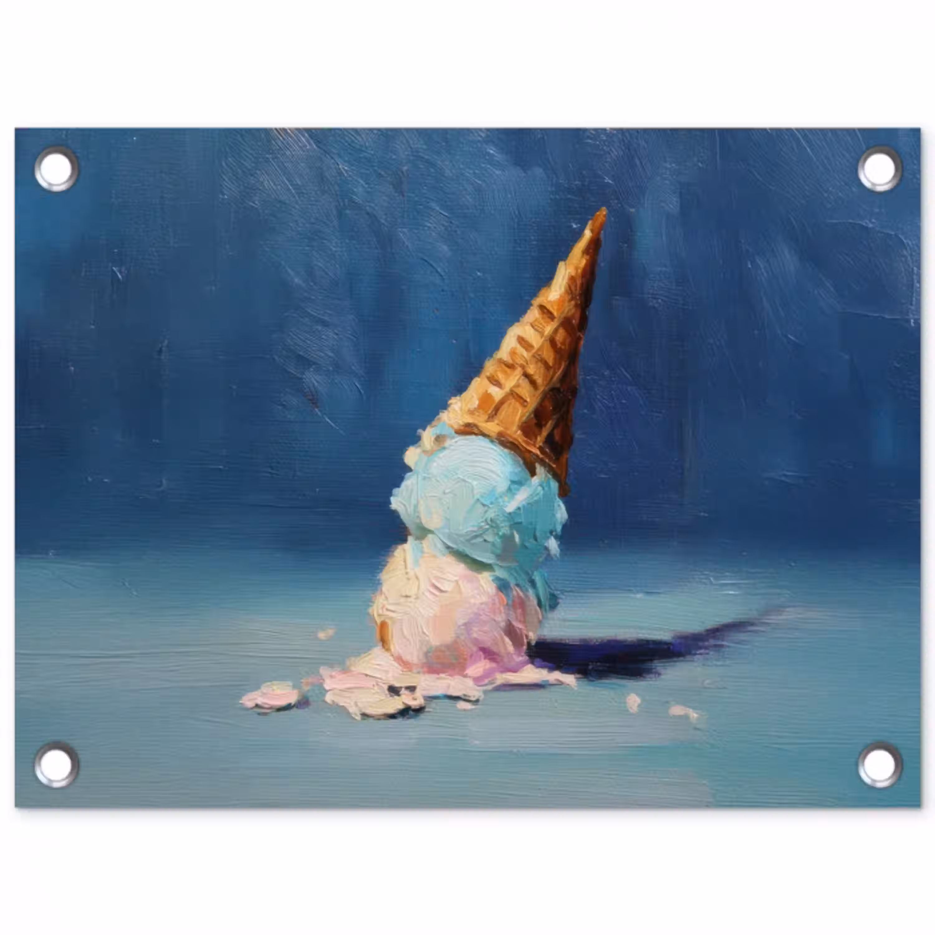 Ijshoorn - Bolletjes - Smelt - Roze tuinposter los doek klein -3d
