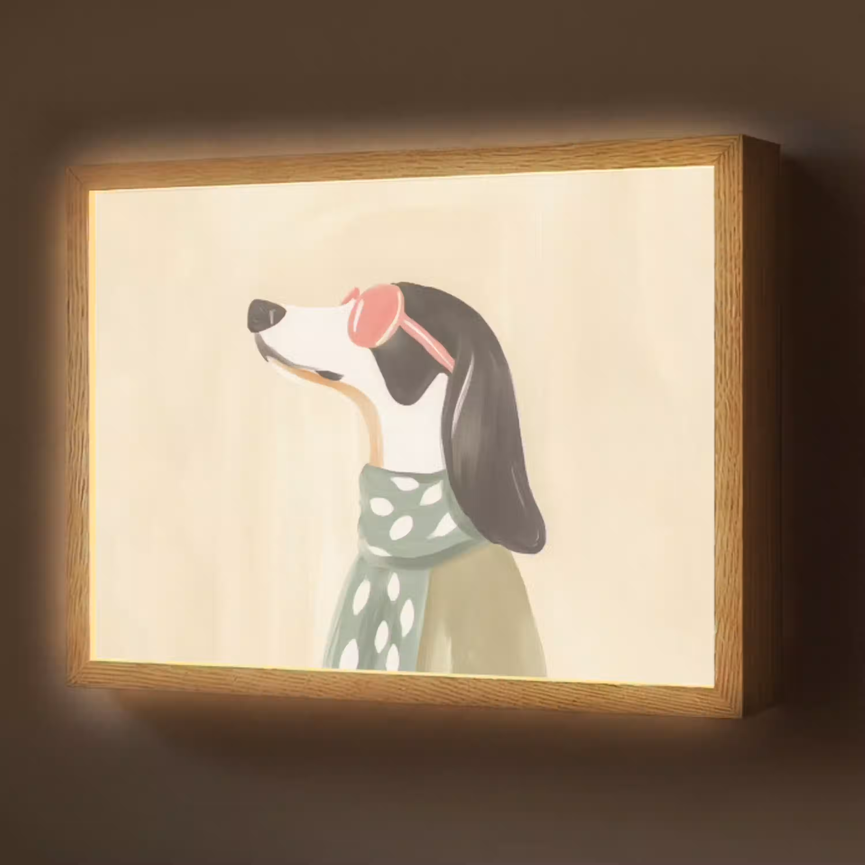 Hond - Zonnebril - Sjaal Light Box met batterij (Wandlamp) middel -z3d_website