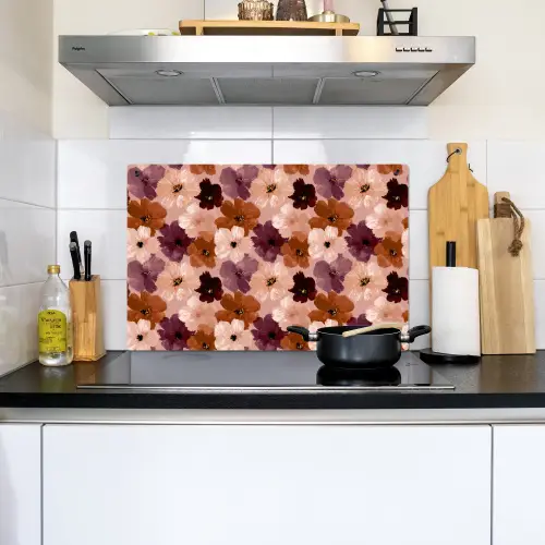 Bloemen - Abstract - Aardetinten Inductie beschemer met haakjes klein 777 -sfeer2