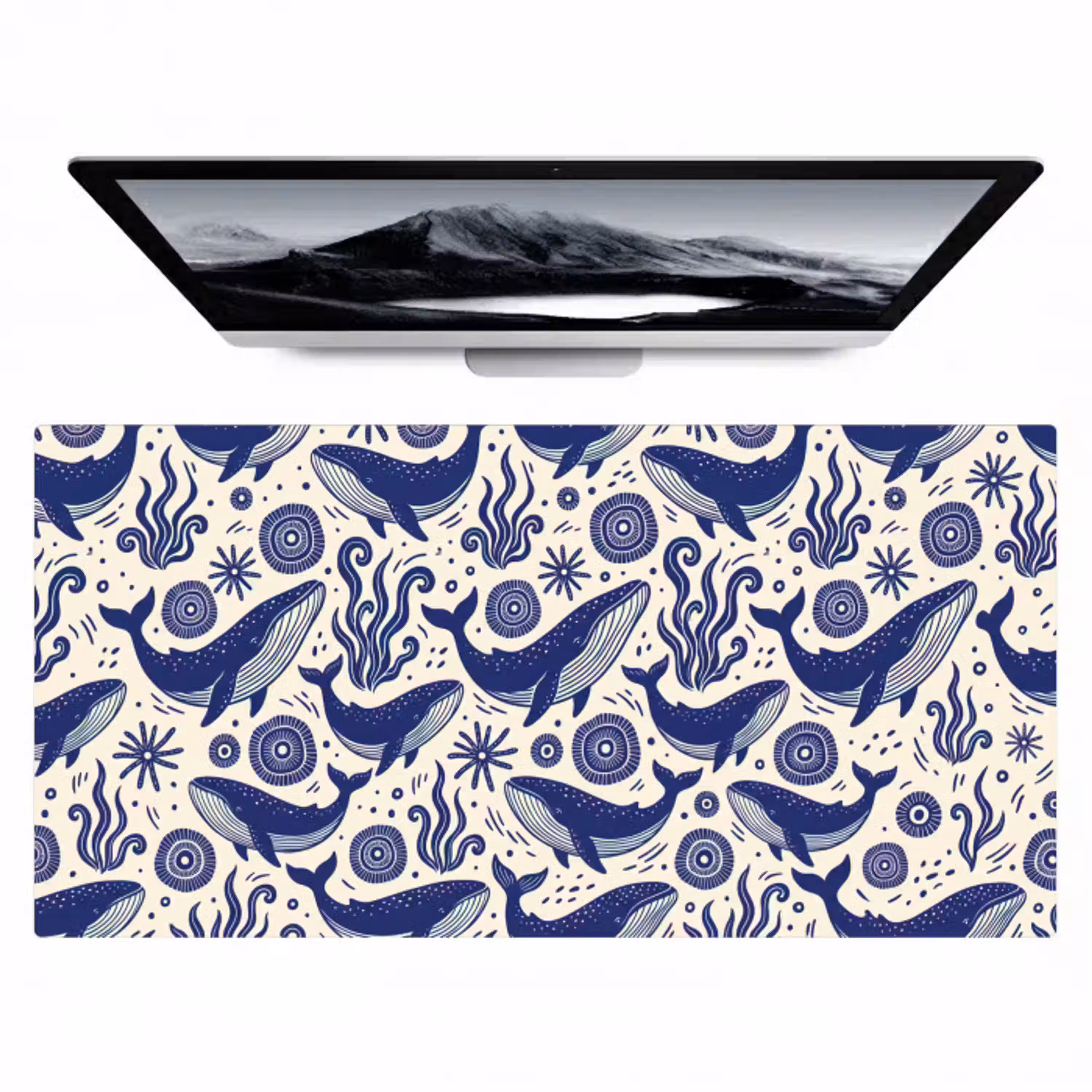 Walvis - Onderwater - Dieren - Abstract - Blauw Muismat XXL klein -zzz3d