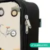 Retro voertuigen patroon Kinderkoffer - Zwart klein -rits_NL
