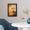 Boom - Landschap - Oranje fotolijst zwart zonder passe partout klein -sfeer4