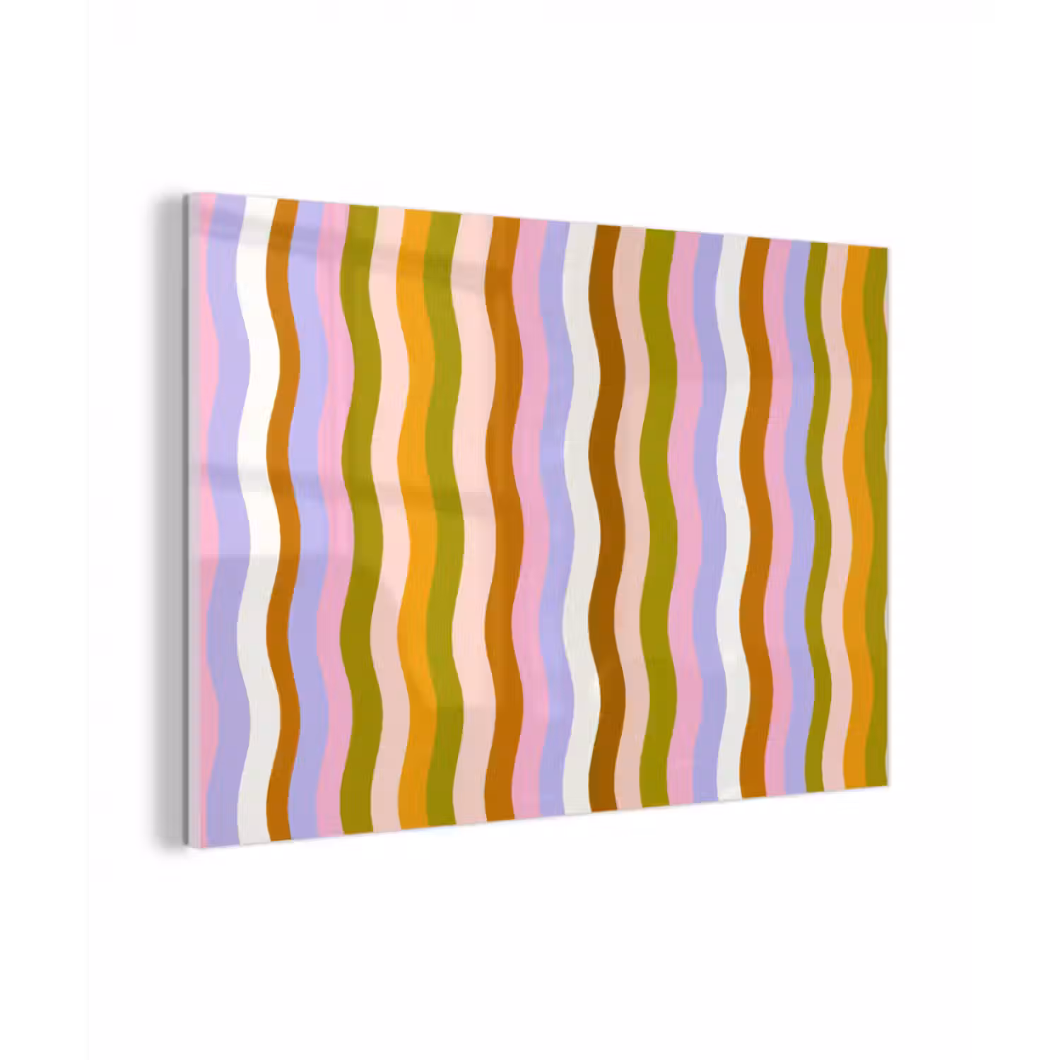 Glasbild - Linien - Wellen - Pastellfarben - Muster