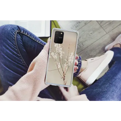 Bloemen - Wit - Planten Telefoonhoesje Samsung Galaxy S10 Lite klein -handS10Lite