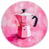 Roze - Verf - Coffee Wandcirkel plexiglas klein -3d