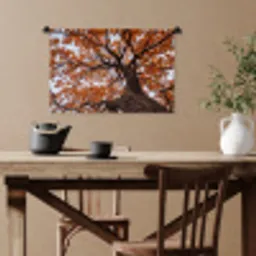 Boom - Bladerdak - Herfst - Oranje - Sfeervol Wandkleed katoen klein -sfeer6