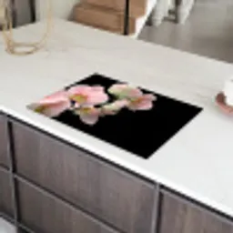 Zachte Roze Orchideeënfluistering Inductie beschermer vinyl 3mm klein -sfeer8