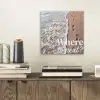 Where to next - Strand - Voetstappen aluminium wit klein -sfeer1