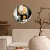 Abstract - Goud - Zilver - Vormen - Aesthetic - Modern Wandcirkel kunststof plaat 5mm dik klein -sfeer1