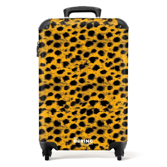 Goudgele panterprint NBS - Handbagage koffer - Volwassenen Unisex middel -productfoto_recht