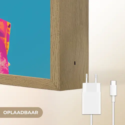 Bloemenkrans - Hagedis - Kimono - Paars Light Box met batterij (Wandlamp) middel -USP_websiteoplaadbaarNL