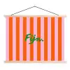 Patroon - Oranje - Fijn - Strepen textielposter latten blank klein -3d
