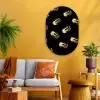 Macarons - Patroon - Goud - Zwart Wandcirkel Ovaal Glas middel -sfeer4