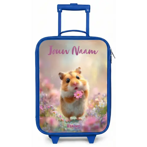 Hamster - Bloem - Natuur - Dier Kinderkoffer - Blauw klein -zz3dotto