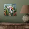 Schildpad - Zeewier - Mozaïek aluminium wit klein -sfeer2