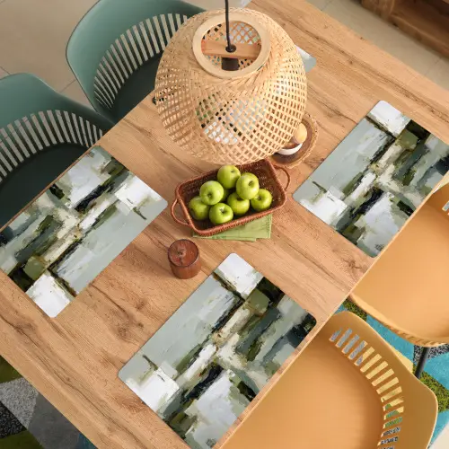 Penseelstreken - Groen - Abstract - Japandi Placemat vinyl groot -zzsfeer5_Kitchenyeah-website