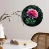 Blad - Chrysant - Roze - Schaduw Wandcirkel kunststof plaat 5mm dik klein -sfeer4