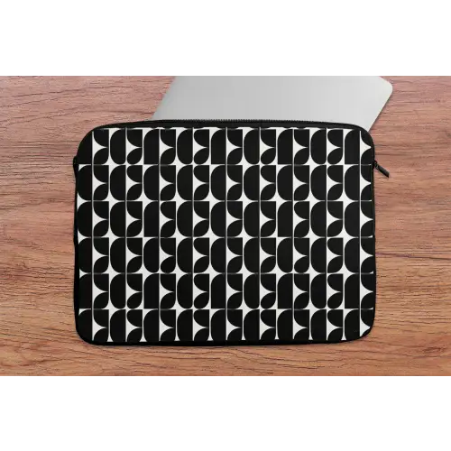Modern - Geometrisch - Zwart laptophoes neopreen klein 279 -tafel