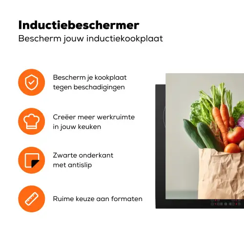 Papieren - Boodschappen - Groente - Kleurrijk Inductie beschermer vinyl 3mm klein -zzzzzzz-td-ups