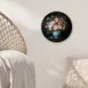Roze - Bloemen - Vaas - Kleuren Wandcirkel kunststof plaat 5mm dik klein -sfeer5