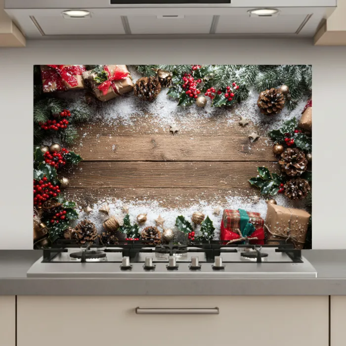 Kerstdecoratie - Geschenken - Hout - Veelkleurig keuken achterwand spatscherm klein -3d_website