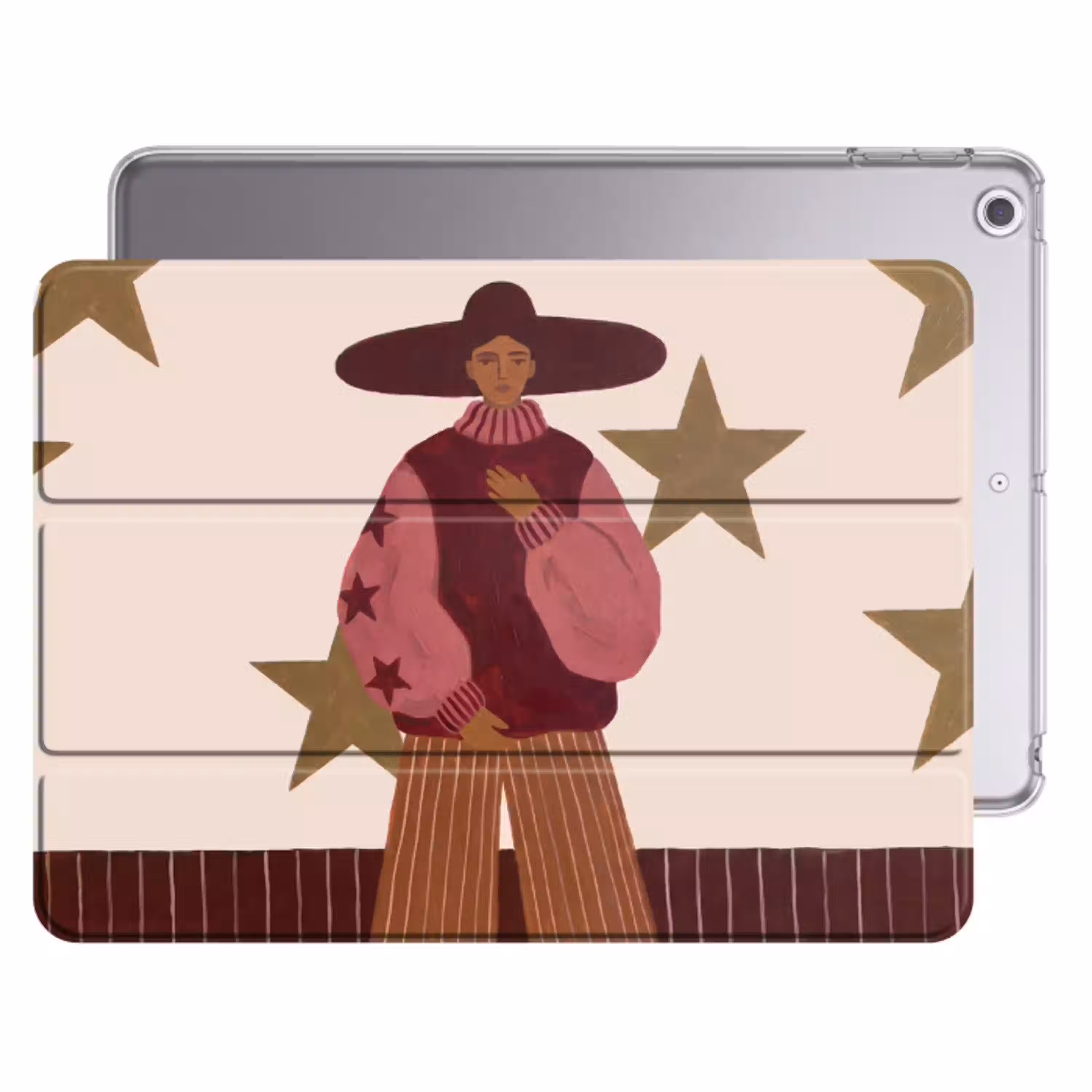 Vrouw - Hoed - Abstract - Modern - Portret Apple iPad 2017 middel -threedimensional_3d_global