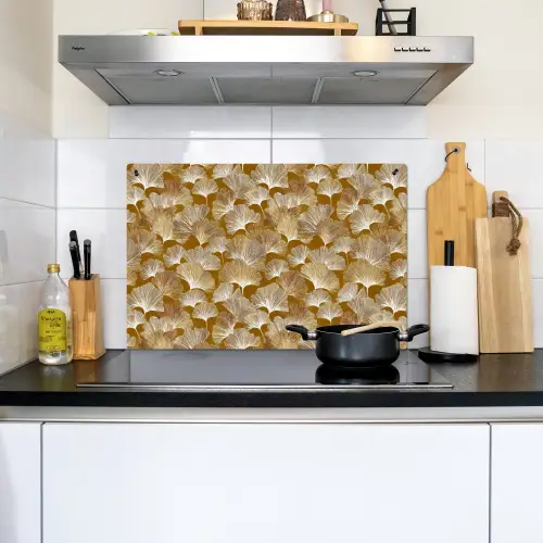 Ginkgo - Bladeren - Goud Inductie beschemer met haakjes klein 777 -sfeer2