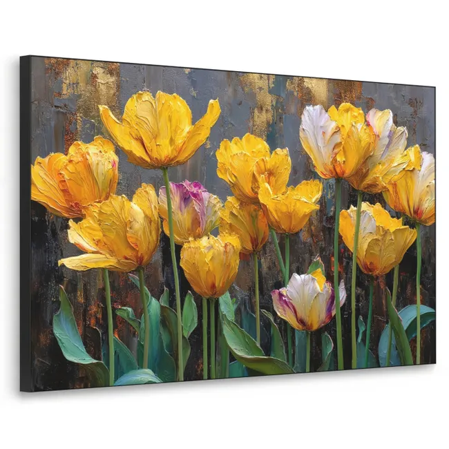 Art frame - Tulpen - Geel - Penseelstreken - Abstract
