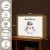 Pinguïn - Strikje - Roze - Dier Light Box met batterij (Wandlamp kind) middel -USP_websiteoverzichtNL