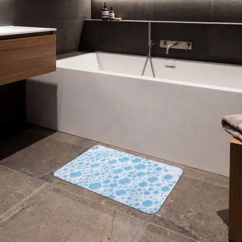 Schuim - Bubbels - Blauw Badmat klein -sfeer3