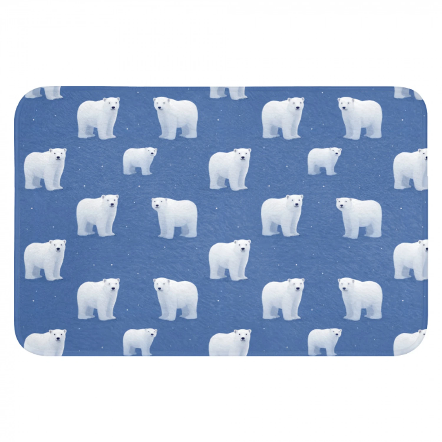 IJsbeer - Patroon - Blauw Badmat klein 997 -3d