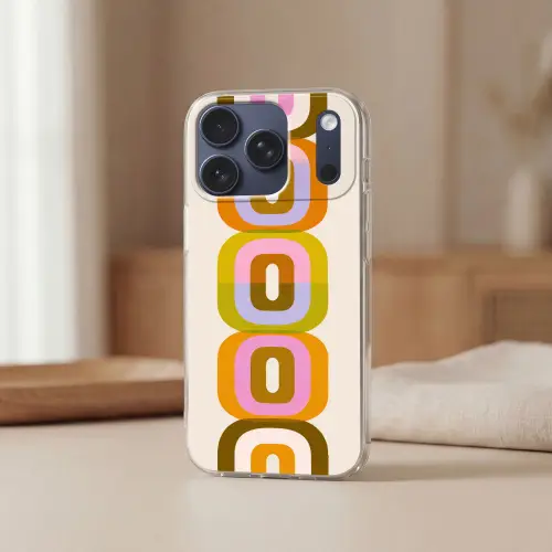 Stapel - Vormen - Geblokt - Oranje Telefoonhoesje iPhone 17 Pro klein -sfeer2