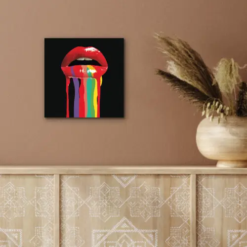 Lippen - Kleuren - Zwart aluminium wit klein -sfeer4