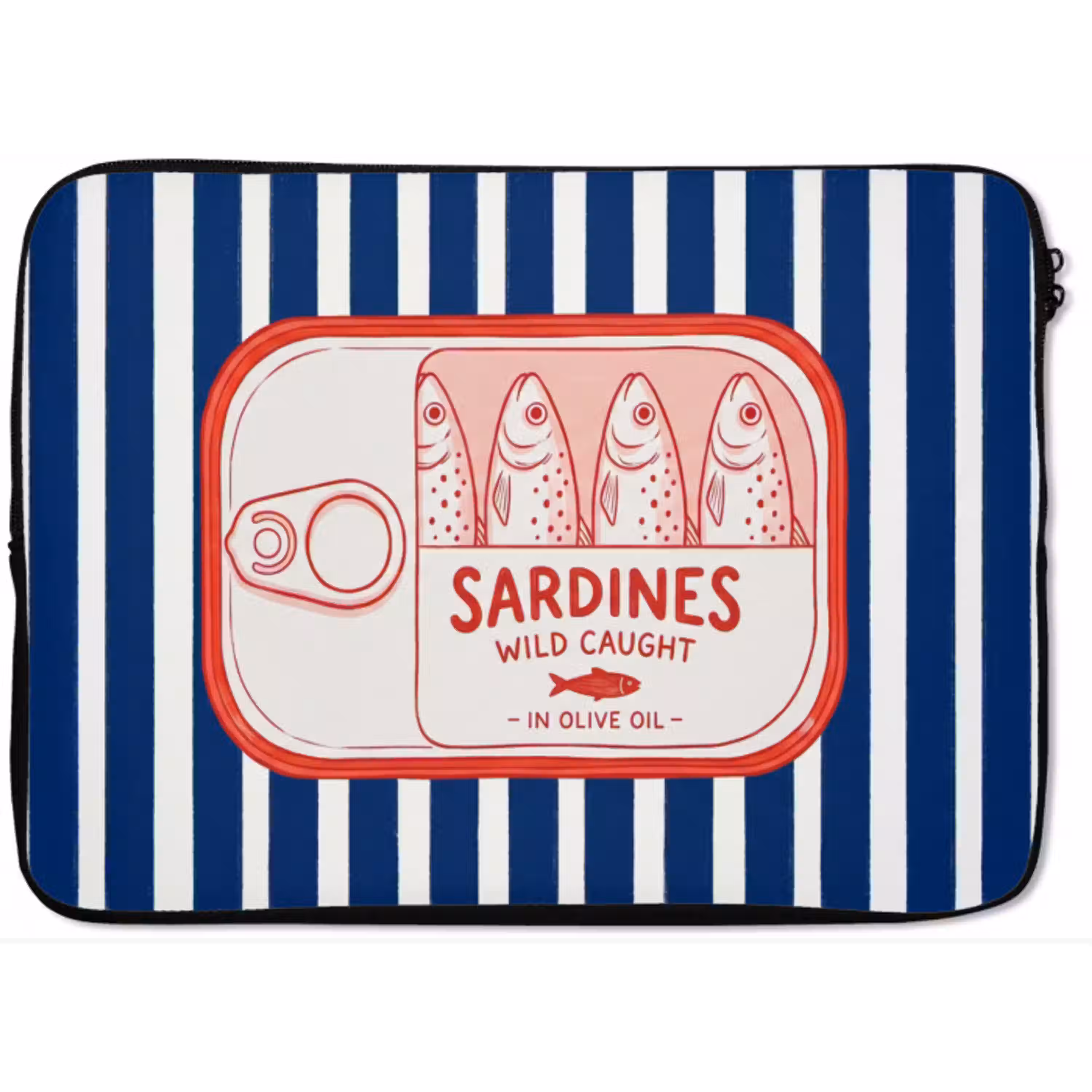 Eten - Vis - Blik - Illustratie - Rood laptophoes neopreen klein -zkaufland3dotto