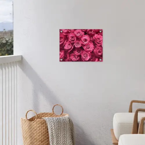 Rozen - Pink - Bloem tuinposter los doek klein -sfeer8