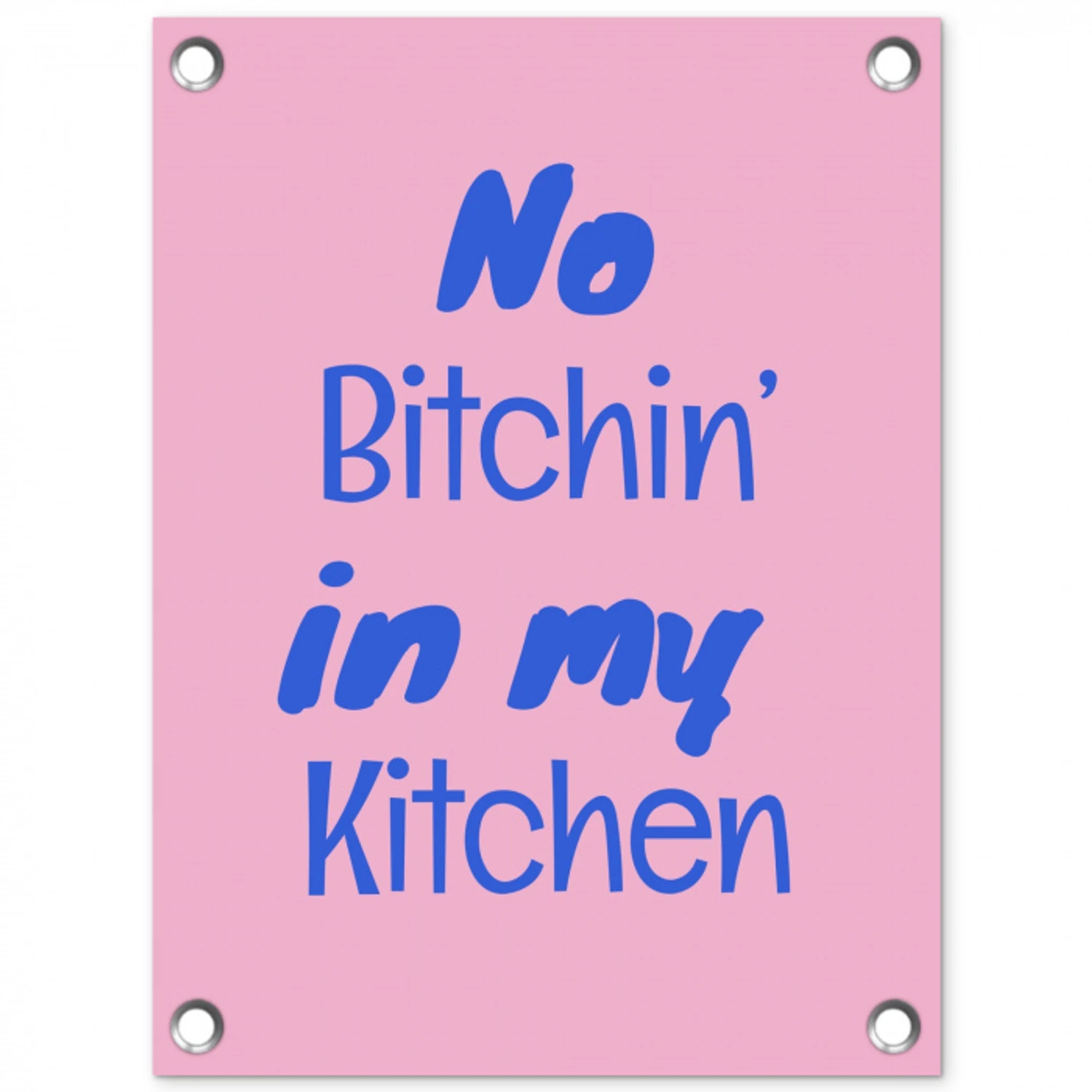 Quote - Blauw - Lettertype - Keuken tuinposter los doek klein -3d