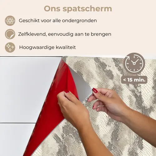 Slang - Patroon - Taupe keuken achterwand spatscherm klein 900 -spatscherm_NL