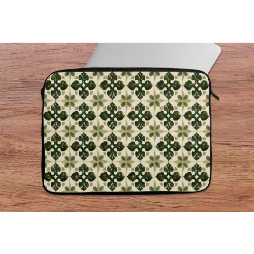 Patroon - Tegel - Groen laptophoes neopreen klein 279 -tafel